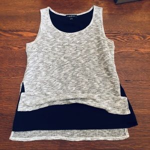 EUC August Silk Layered Knit Top